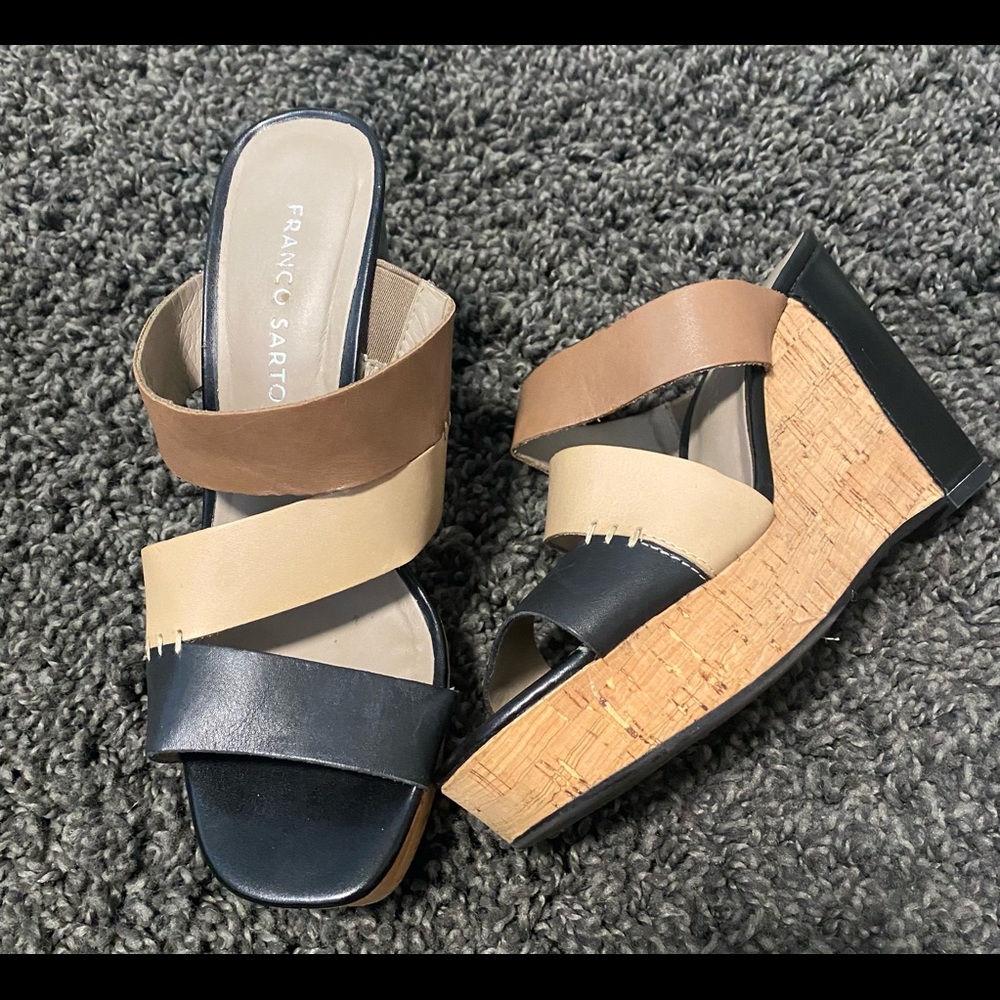 Franco Sarto Leather Wedges SZ 7m